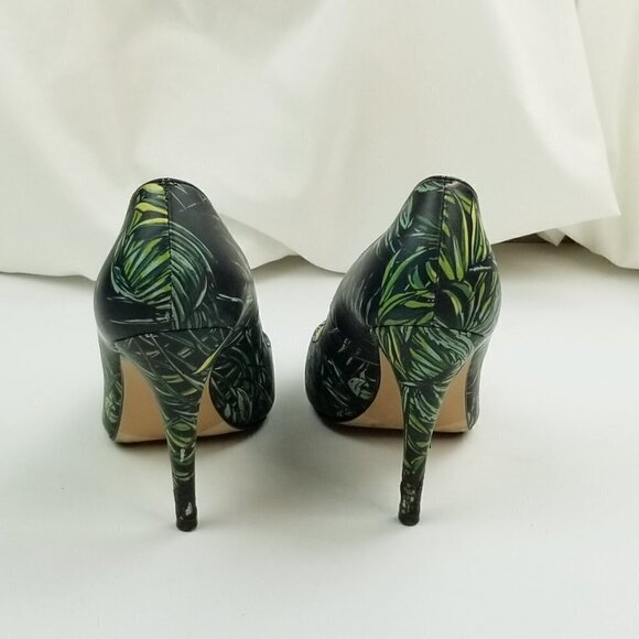 Zara Woman Size 37 (US 7-7.5) Pineapple Floral Slip On Pointed Toe Women's Pumps - Picture 9 of 12